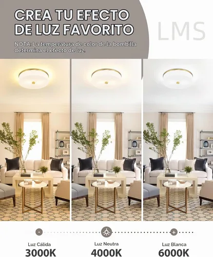 Vista 5 de LMS Lámpara de techo empotrada, moderna lámpara de techo de baño dorada cepillada con tambor blanco lechoso pantalla acrílica para cocina, sala