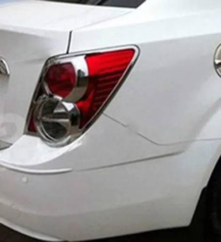 Vista 6 de Kadore Trasera luz luz cubierta cubierta para Chevrolet Aveo Sonic 2011 2012 2013 sedán 4 puertas ABS cromo 2 unids/set