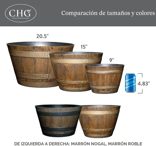 Vista 6 de Barril Jameson de 15" con drenaje en nogal de Kentucky Marrón nogal