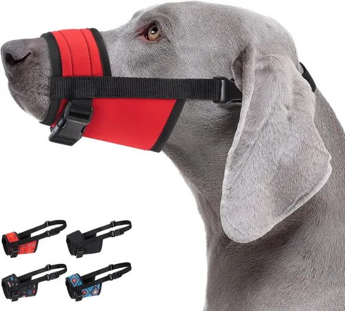 Vista 7 de CollarDirect - Bozal de nailon para perro, antiladridos, transpirable (patrón 2, S) Bozal de nailon ajustable, suave y transpirable, evita