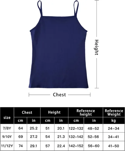 Vista 3 de SATINIOR Camiseta sin mangas con tirantes delgados, 4 piezas para niñas