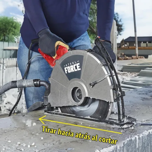 Vista 4 de Steel Force KPC 3551 - Sierra de hormigón circular eléctrica con cable eléctrico de 14 pulgadas, cortador de ángulo de potencia de 2600 W con línea