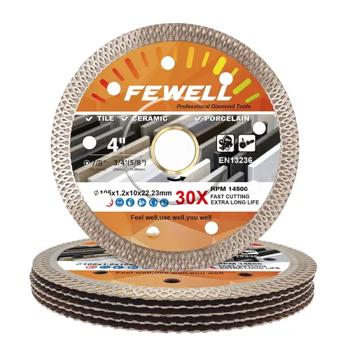 Vista 14 de FEWELL Hoja fina estupenda de la teja del diamante de la porcelana de 4 pulgadas 3 unids/lote para cortar azulejos de porcelana de cerámica