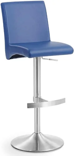Vista 4 de ZURI Modern Coveteur Taburete giratorio de altura ajustable en azul oscuro