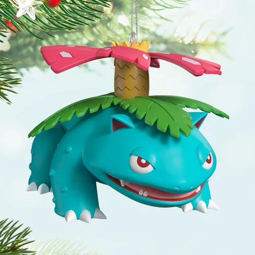 Vista 3 de Hallmark Keepsake - Adorno navideño 2025, Pokémon Venusaur, Regalos para fans de Pokémon