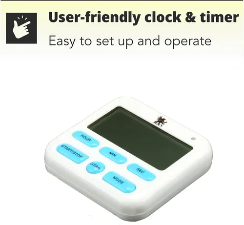Vista 4 de H&S Temporizador digital de cocina para cocinar, temporizador magnético de cuenta regresiva con pantalla LCD grande y alarma fuerte, temporizadores