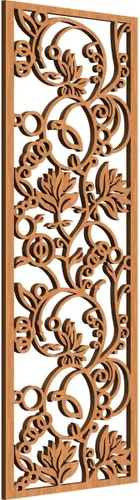 Vista 37 de Caspian Paneles de pared de madera con calado decorativo perforado, 9 3/8 pulgadas de ancho x 24 3/8 pulgadas de alto x 1/4 de alto, cereza
