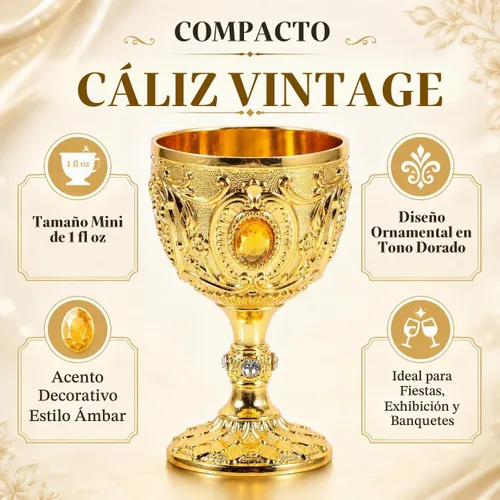 Vista 9 de Cabilock Copa medieval de cáliz vintage, copa de vidrio de chupito de latón dorado de 1.0 fl oz, copa de comunión, copa de cóctel para el hogar