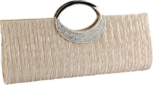 Vista 2 de TOPCHANCES Bolsos de noche de satén para mujer, bolso de mano para boda, fiesta, formal, elegante