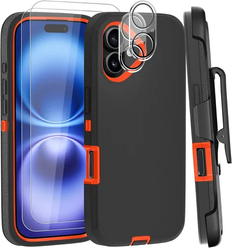 Vista 20 de Funda para iPhone 12 Mini con funda de clip para cinturón y 2 protectores de pantalla, funda de protección completa resistente de grado militar a