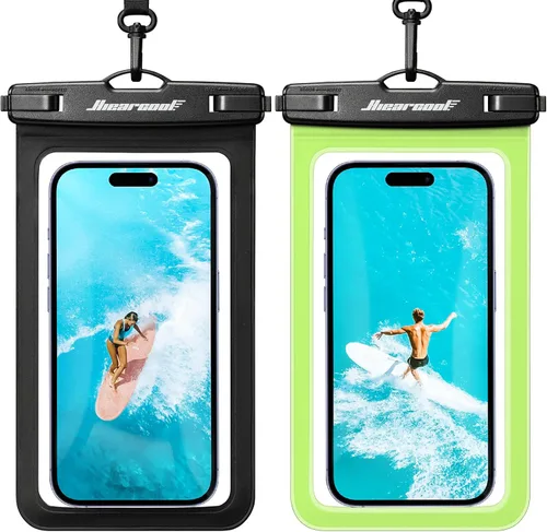 Vista 45 de Hiearcool Funda impermeable IPX8 para iPhone 17/16/15/14 Pro Max, bolsa seca para teléfono celular para artículos esenciales de playa y crucero