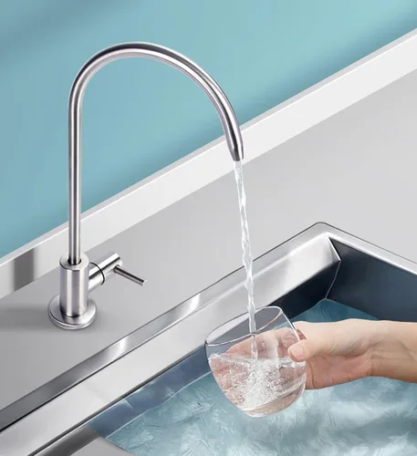 Vista 2 de Grifo de agua potable para cocina, grifos de ósmosis inversa 100% sin plomo, grifos de agua filtrada de cocina de acero inoxidable, grifo RO