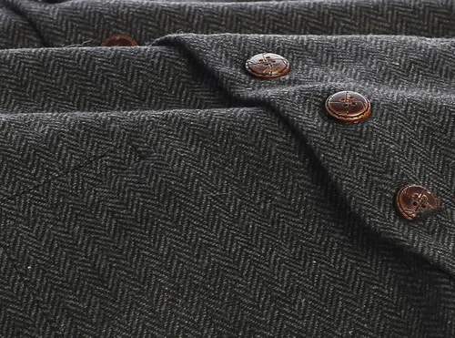 Vista 3 de Gioberti Chaleco de tweed formal de 6 botones para hombres