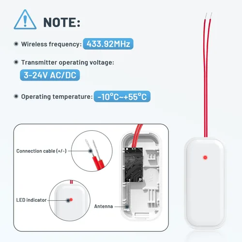 Vista 7 de Extensor de timbre inalámbrico con receptor para timbre con cable existente, convertir timbre con cable en timbre de puerta inalámbrico, rango