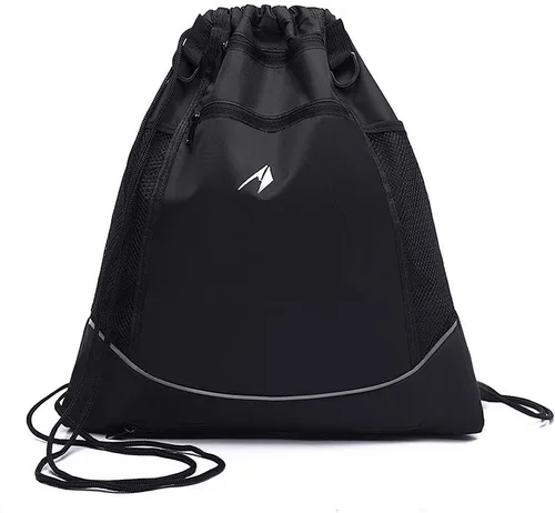 Vista 8 de STAY GENT - Mochila con cordón de baloncesto para niños, mochila de fútbol plegable, bolsa de gimnasio, mochila deportiva con bolsa de malla