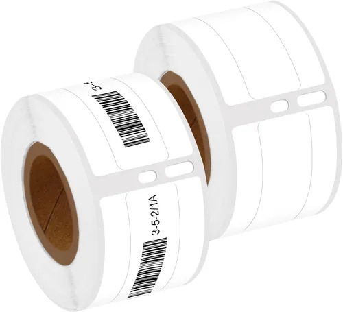 Vista 7 de NineLeaf 1 rollo (390 etiquetas) compatible con Dymo 30327 (9/16 x 3-7/16 pulgadas), carpetas de archivos blancas 1-UP etiquetas multiusos