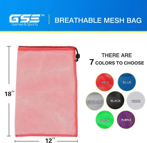 Vista 10 de GSE Games & Sports Expert Bolsa de malla con cordón para béisbol, pelotas de pickleball, pelotas de golf, gimnasio, equipo de natación, lavandería
