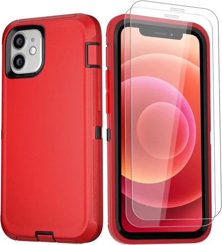 Vista 27 de Funda para iPhone 12 Mini con funda de clip para cinturón y 2 protectores de pantalla, funda de protección completa resistente de grado militar a