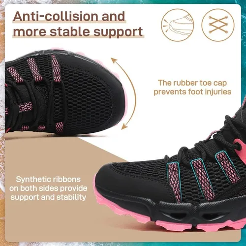 Vista 3 de ziitop Zapatos acuáticos de senderismo para mujer, de secado rápido, para deportes al aire libre