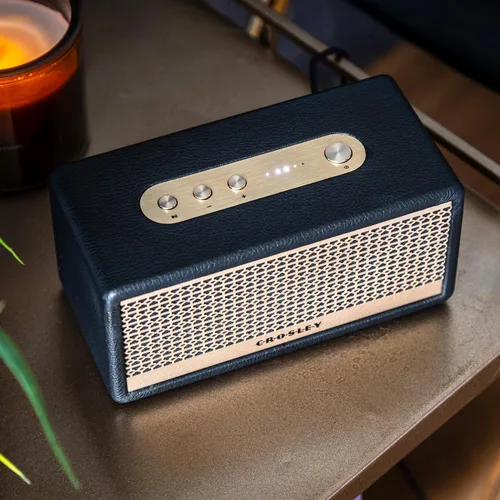 Vista 5 de Crosley CR3113A-BK Montero - Altavoz Bluetooth recargable portátil pequeño, color negro