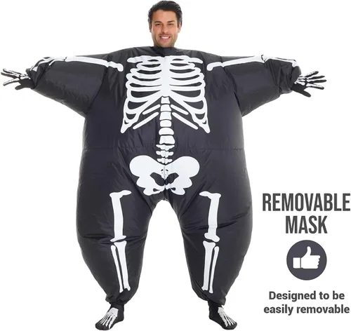 Vista 5 de Morph Megamorph - Esqueleto inflable de Halloween, disfraz inflable para adulto, disfraz inflable