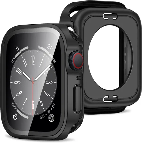 Vista 34 de Amizee 2 en 1 Estuche [Paquete de 2] Compatible con Apple Watch SE 3/2/1 Series 6/5/4 40mm con Protector de Pantalla Integrado, Cubierta Protectora
