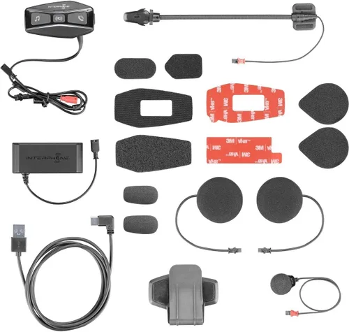Vista 3 de Interphone UCOM4 - Comunicación Bluetooth para motocicleta - 4 conductores de hasta 1.0 mi de alcance - Batería 15 horas - Cascos auriculares