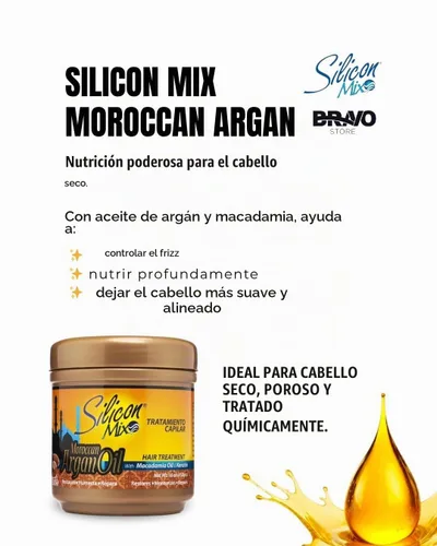 Vista 3 de Silicon Mix Tratamiento capilar de aceite de argán marroquí, 8 onzas