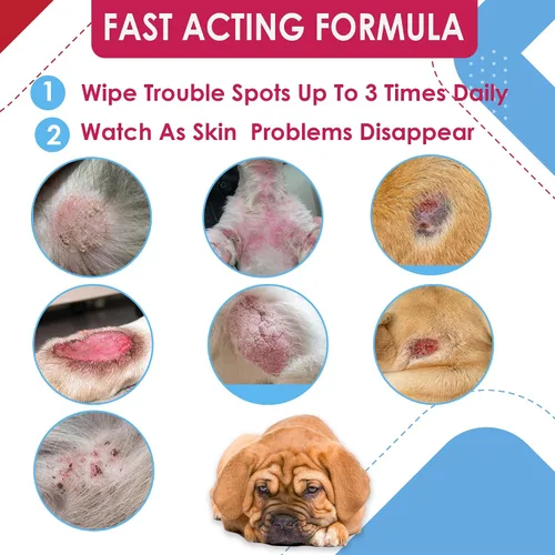 Vista 3 de Limpiador de oídos XL Chlorhexidianes Toallitas para limpieza de piel y pelaje para mascotas - con aloe para gatos y perros - 60 toallitas XL ES