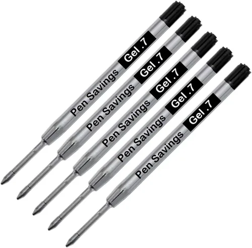 Vista 6 de Paquete de 5 repuestos de bolígrafo de gel Pen Savings compatibles con bolígrafos Parker, 0.028 in, escritura suave, flujo sin fricción