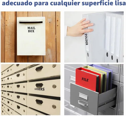 Vista 4 de 10 hojas de calcomanías de letras de vinilo negro, 1200 piezas de calcomanías autoadhesivas de números y alfabeto, números de buzón para letreros