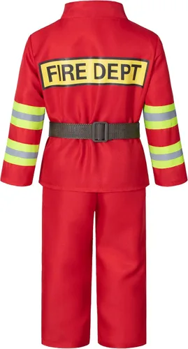 Vista 3 de Disfraz de jefe de bomberos para niños, rojo para niños (3-9 años)