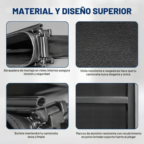 Vista 5 de MOSTPLUS - Cubierta de caja de camioneta de tres pliegues compatible con Honda Ridgeline 2017-2025, impermeable, de tres pliegues, parte superior, 5