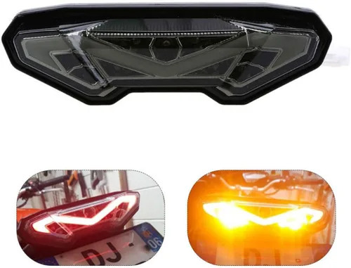 Vista 8 de MZS Luz trasera para motocicleta, LED integrada, señal de giro intermitente, lente ahumada compatible con YZF R1 2002-2003 / WR250R 2010-2017
