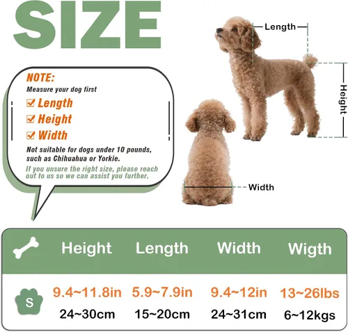 Vista 3 de Silla de ruedas para perros para patas traseras, carritos ajustables para perros con ruedas para patas traseras discapacitadas, tipo remolque