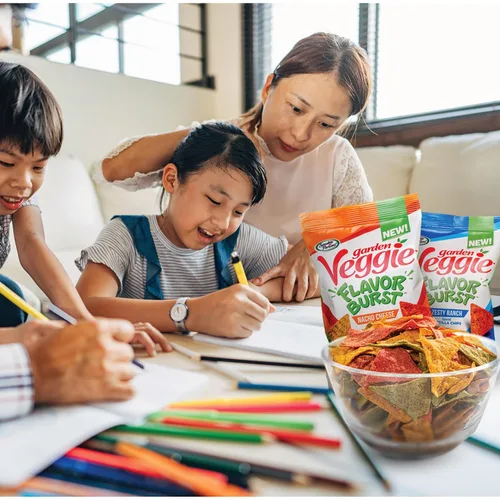 Vista 5 de Sensible Portions Garden Veggie Flavor Burst Tortilla Chips, Nacho, 6 onzas (paquete de 6)