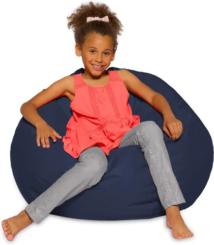 Vista 8 de Posh Creations - Sillón puff para niños, adolescentes y adultos, incluye funda extraíble y lavable a máquina, tamaño mediano de 27 pulgadas, lona