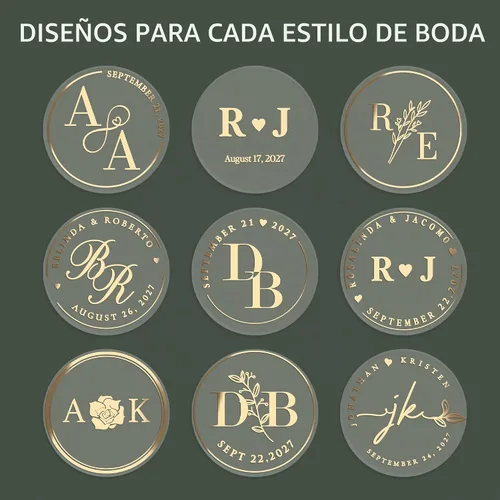 Vista 2 de Pegatinas de boda personalizadas para regalos Sellos de sobres Etiquetas de invitación