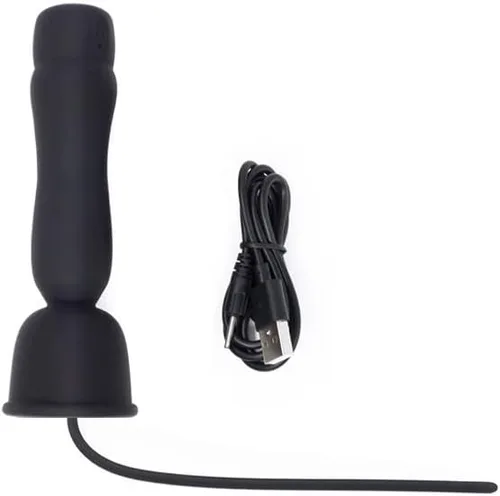Vista 7 de Sonido vibratorio eléctrico de silicona para hombres Estimulación de uretra Masturbador de entrenamiento de pene masculino (B)