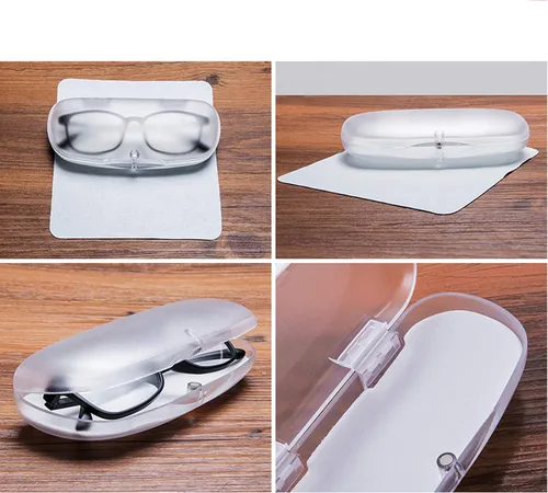 Vista 12 de 3 piezas de carcasa rígida para gafas translúcidas esmeriladas de plástico con cierre magnético