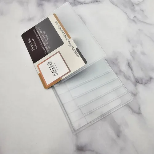 Vista 2 de Juego de 2 insertos para billetera de 6 y 12 páginas para tarjetas de crédito de plástico transparente, CheckBook 6 Página, Cartera con tarjetero
