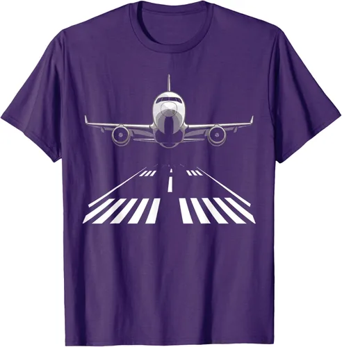 Vista 27 de Airplane Take Off Runway Pilot Jet T-Shirt Negro