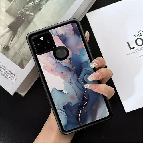 Vista 1668 de Compatible con Google Pixel 4A 5G Mobile Case Creative Acrylic Panel trasero Silicona Protección Grip especialmente diseñado para Google Pixel 4A 5G