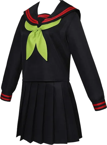 Vista 2 de ZDEARKEY Kamado Nezuko Cosplay traje japonés uniforme escolar niña