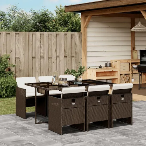 Vista 11 de Juego de comedor de patio de 5 piezas, muebles de exterior sintético de ratán beige, mesa rectangular con 4 sillas, resistente a la intemperie