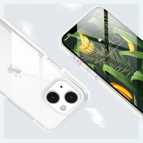 Vista 3 de MATEPROX Funda compatible con iPhone 13, transparente, delgada, transparente, a prueba de golpes, para iPhone 13 de 6.1 pulgadas 2021 (blanco)