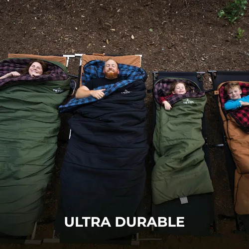 Vista 5 de Teton Bridger Sleeping Bag, Warm and Comfortable Camping Sleeping Bag, Tough Canvas Shell for Camping, Hunting, and Cold Weather Nuez pacana