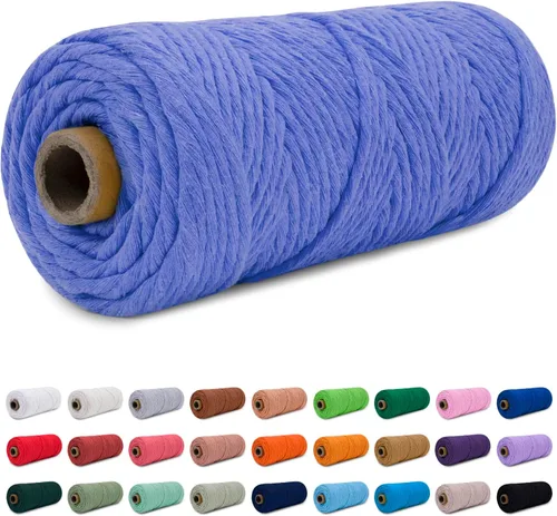 Vista 32 de CAMAL Cordón de macramé de 0.157 in x 109 yardas (328.1 ft), cuerda de algodón de color para tejer, manualidades, colgar en la pared, proyectos