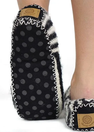 Vista 5 de Tibetan Socks Pantuflas tipo botín con forro polar de lana tejida a mano