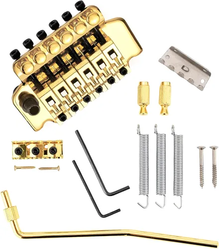 Vista 8 de Puente de trémolo para guitarra eléctrica negra con barra doble de bloqueo Strat para tipo Floyd Rose Electric Guitar Bridge Replacement with